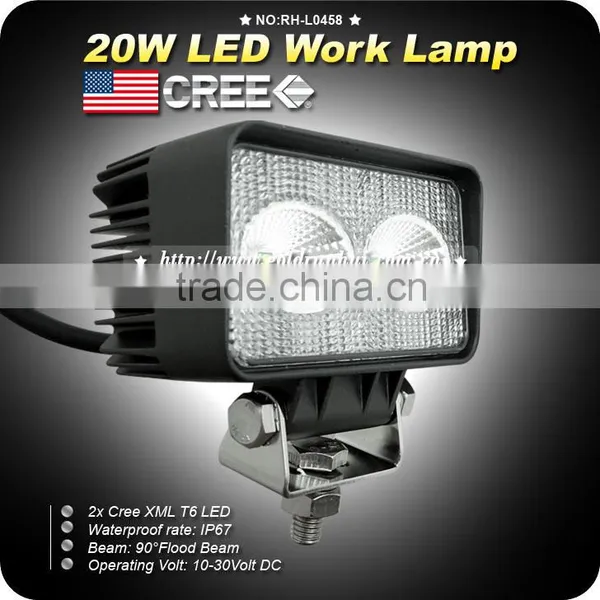 GoldRunhui RH-L0458 Top Quality With CE&ROHS Approved 20w 9-70v 6000k ATVs Led Working Light
