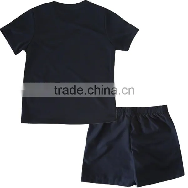 Black Blank Kids France Soccer Jersey, Football Jersey for Children , Sportswear Costume for Kids, Custom Soccer Jersey photo-2