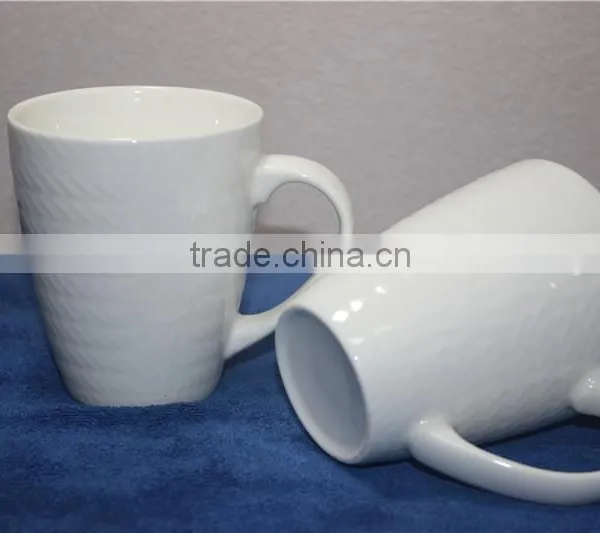 Custom Emboss Mugs in Blank White Ceramic photo-2