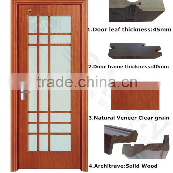 Wholsale Door Manufacturer Wood Door Modern Hous Glass Door for Interior Used photo-2