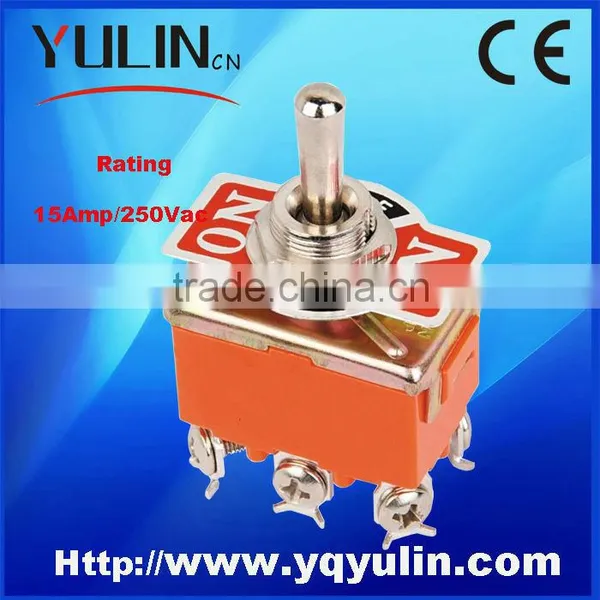 YULIN 1322 6Pins Screw Terminal 6Amp Mini ON-OFF-ON Toggle Switch