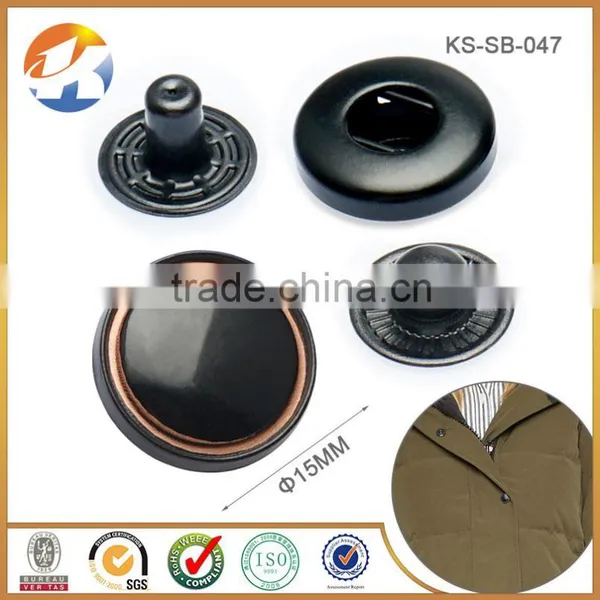 Hot Sales Shiny Black Decorative Custom Metal Snap Button Covers photo-6