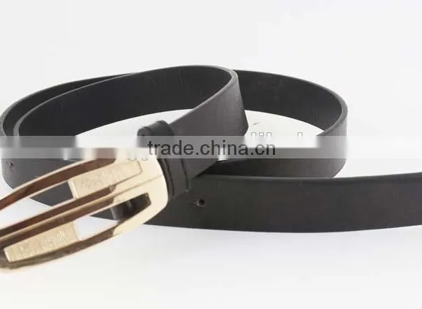 2015 Designer Black PU Ladies Leather Belt With Gold Buckles for Jeans in Yiwu photo-6