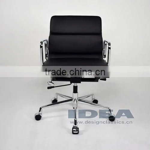 Replica Charles Low Back Desk Chair- Black Color Genuine Leather photo-2