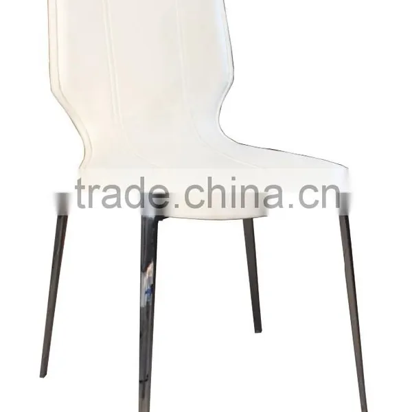 DINING CHAIR WITH WHITE BACK AND CHROME LEGS HC260 photo-2