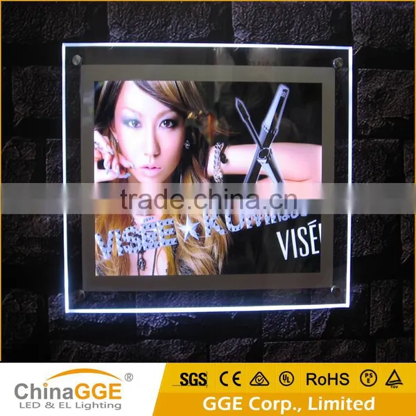 Acrylic Photo Frame LED Crystal Light Box Frameless LED Crystal Light Frame Slim LED Advertising Display Light Frame photo-3