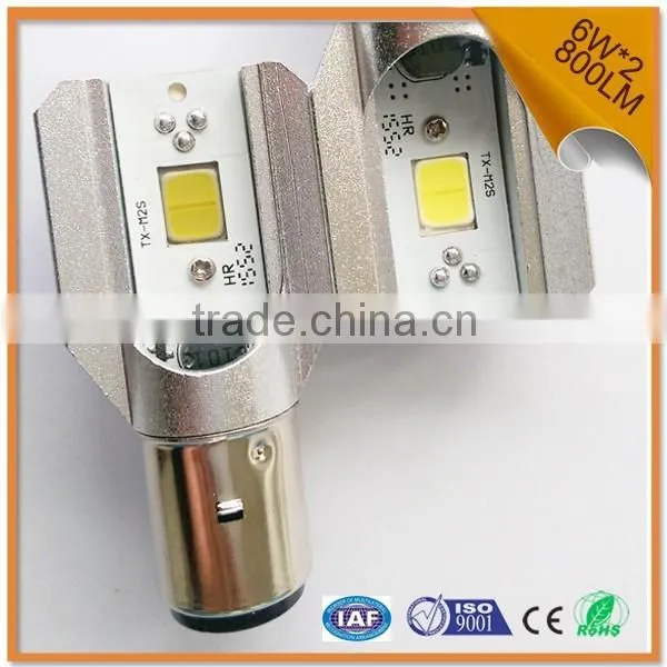 2016 New Product Ba20d 800LM 6W * 2 COB Led Motorcycle Headlight