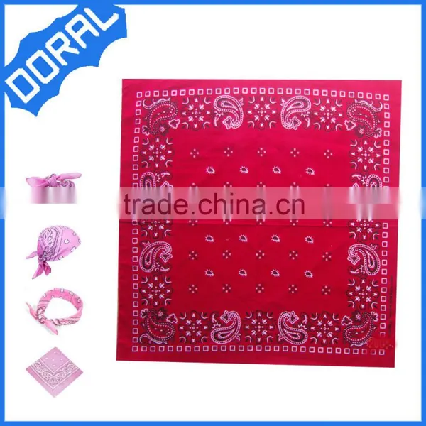 2015 Square Bandana,customized Cotton Red Color Bandana