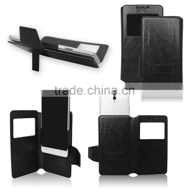 Universal Removable Clip Slim pu Leather Phone Case for Samsung/ Huawei/HTC/iPhone