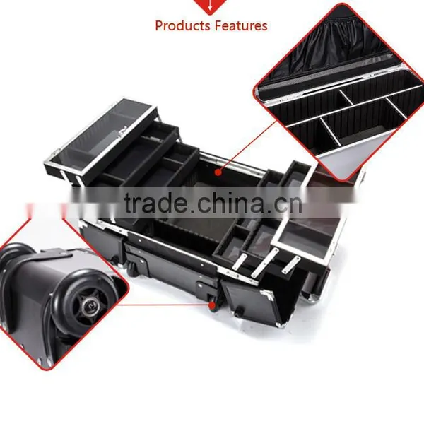 Aluminum Leopard Cosmetic Case Makeup Storage Utility Case With Extendable Trays to Organize photo-4