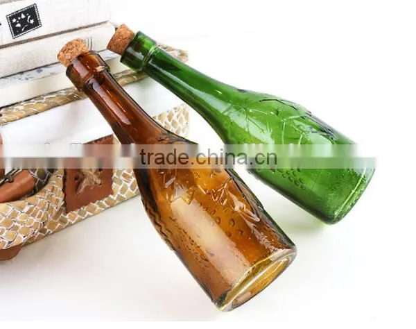 Painted Glass Floating Bottle With Cork for Wishing Small Table Glass Flower Vase photo-3