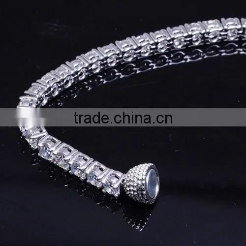 Wholesale Price 7.25 Inch Diamond Designs Rhodium Tennis Bracelet photo-2
