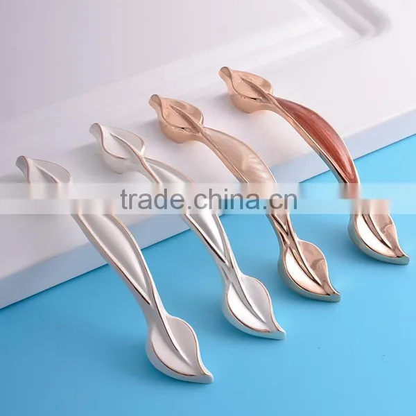 Made in China Pecial Leaf Shape Various Color Germany Bedroom Furniture Box Drawer Handles