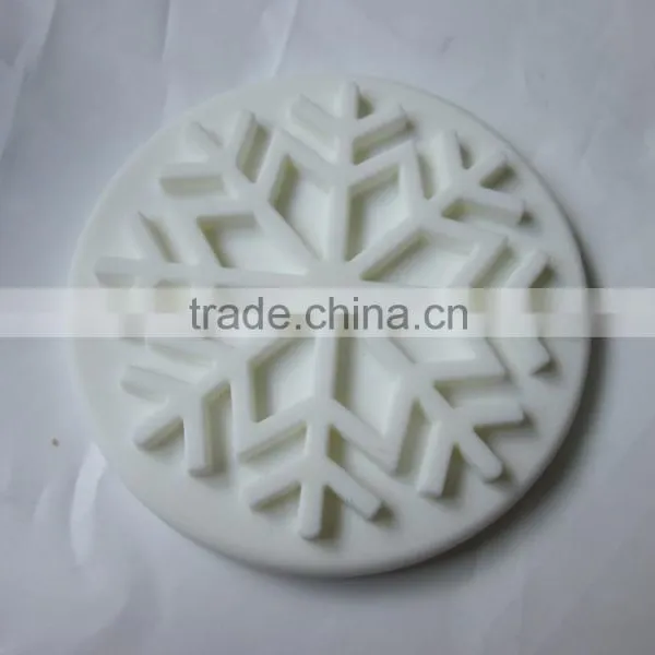 Fancy White Snowflake Design Wooden Handle Silicone Cookie Press Stamp photo-6