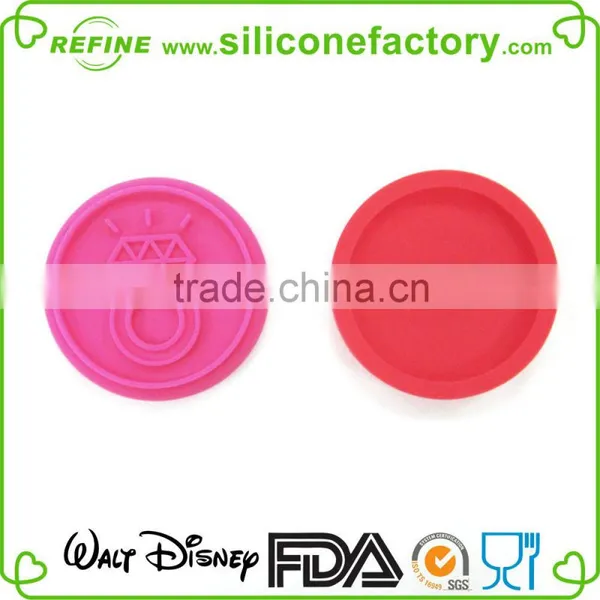 Food Grade Valentine Gift Silicone Diamond Ring Cookie Stamp With Wooden Handle photo-2
