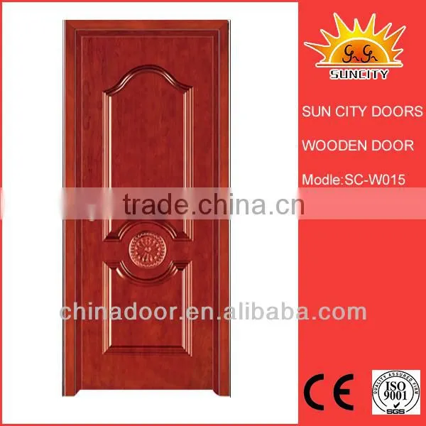 SC-W015 China Solid Wooden Luxury Main Door Design