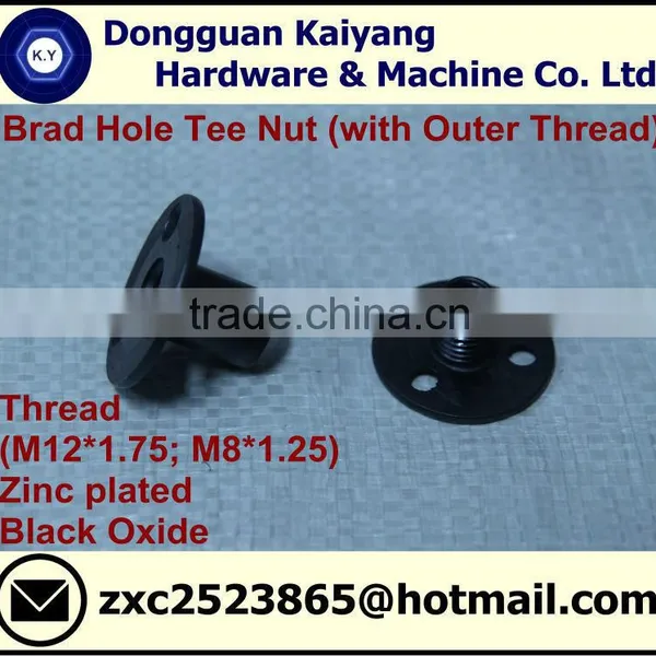 Brad Hole Tee Nut (Outer Threaded); Furniture Fastener; Black Oxide; M12*1.75 Plus M8*1.25 photo-4