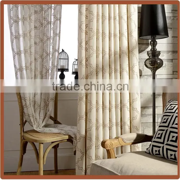 Cottonpoly Embroidery Double Curtain Fabirc photo-2