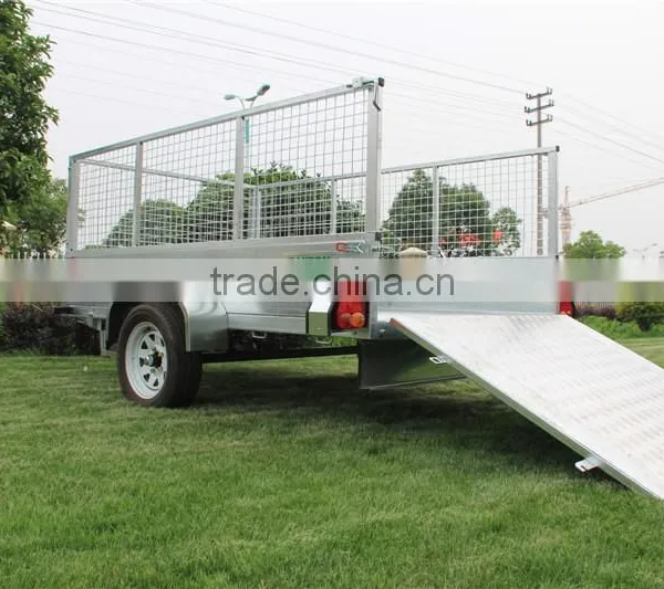 2016 Top 1 Hot Sale !!!!7x4ft Hot Dipped Galvanized Aluminium Ramp Caged Box Trailer photo-3