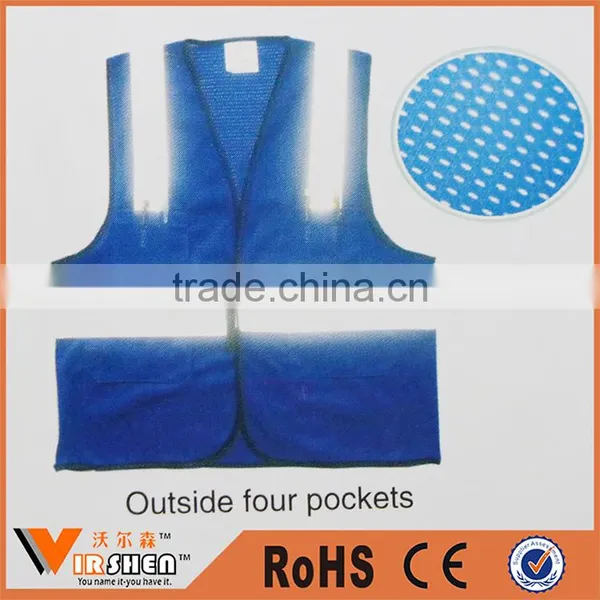 Blue Mesh Reflective Safety Vest With Pockets