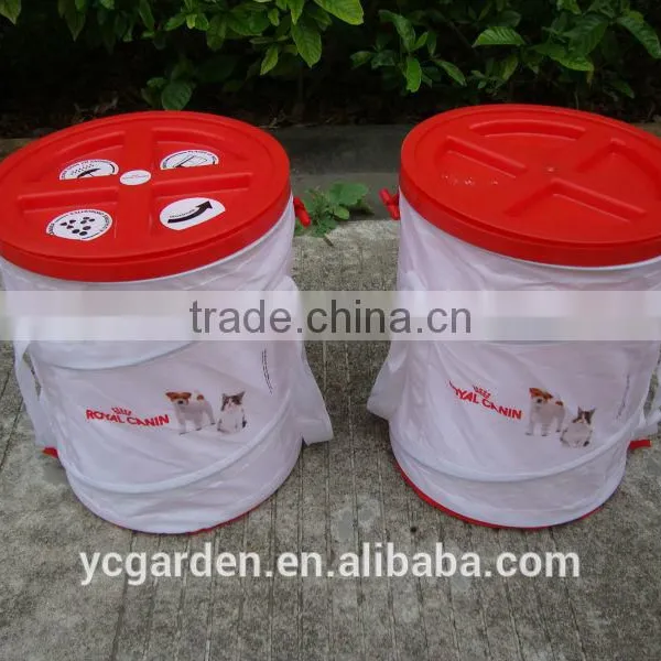 Printed Collapsible Pet Food Container With Cover Safe PVC Human Food for Dogs Master photo-2