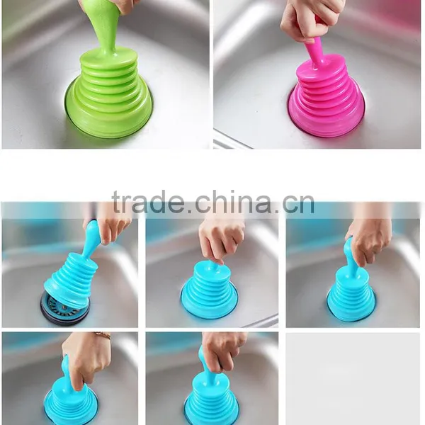 Cleaning Tool Plastic Cleaning Toilet Suck With Brush Portable Toilet Suck Drain Cleaning Tool photo-3