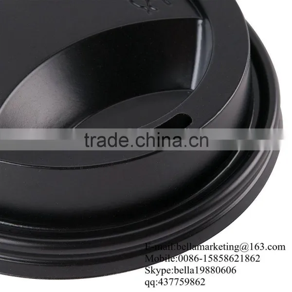 10, 12, 16, and 20 Oz. Black Hot Paper Cup Travel Lid, Disposable Hot Coffee Cup Lids photo-3