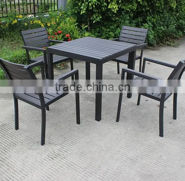 Elegant Modern Plastic Wood Dining Set photo-2