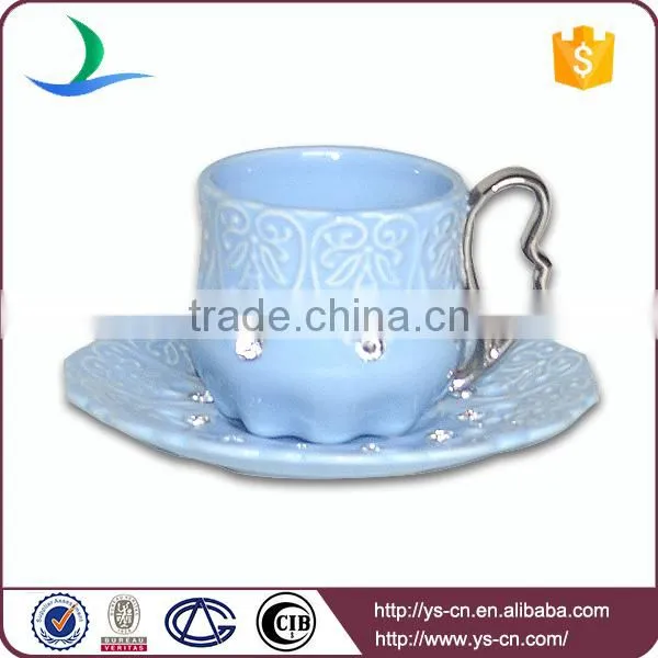 Hotel& Restaurant &daily Use Blue Ceramic Coffee Tea Set photo-3