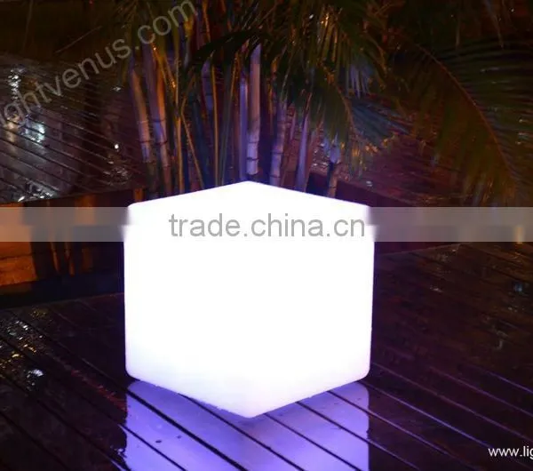 Garden Solar Powered Multi Color Change IP68 Led Outdoor Cube Bench Stool photo-3