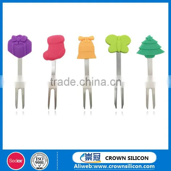 Promotional Gift New Design Eco-friendly Silicone Fruit Fork photo-3