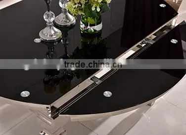TH389 Fashionable High Quality Round Tempered Glass Dining Table photo-4