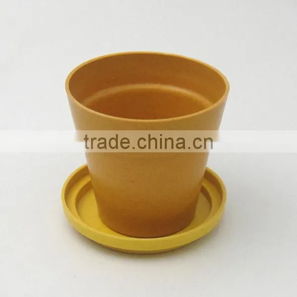 Biodegradable Bamboo Fiber Flower Pots With Lid photo-3