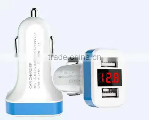 5V 1A 2.1A Dual Usb Car Charger With Led Digital Indicate photo-6