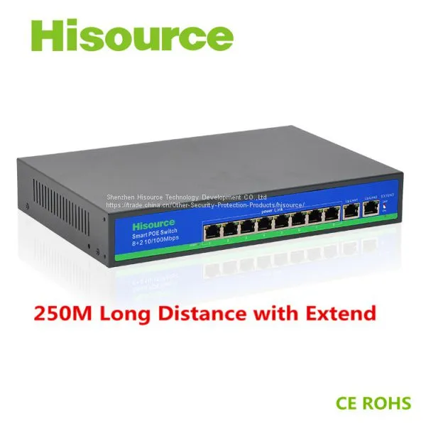 Hisource 8+2 250m Long Distance 48v Poe Switch photo-3