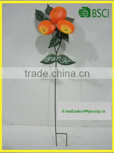 YS2015A218 Spring Fruit Series Peach Apple Pearl Watermelon Orange Wrought Iron Garden Stake photo-6