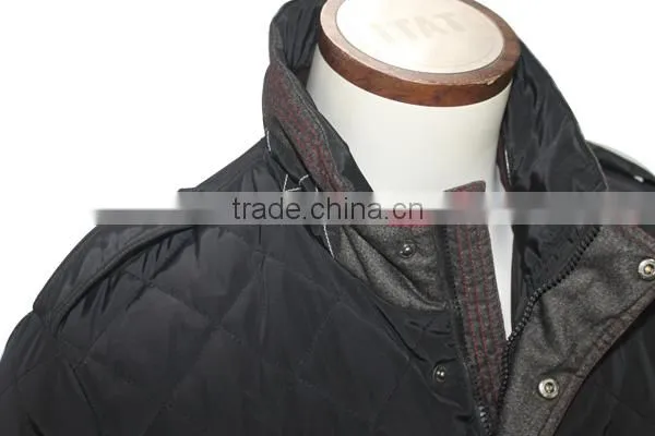 Stand Colar Button and Zipper Multi Pocket Black Jacket With Applique on Sleeve photo-3