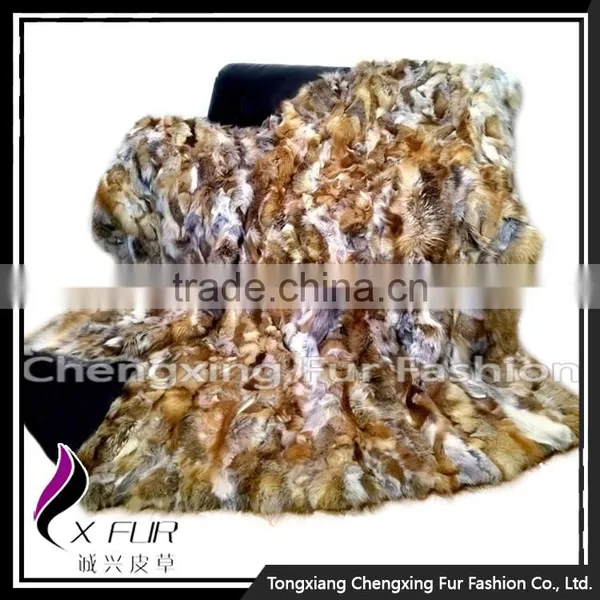 CX-D-82 Luxury Silver Fox Fur Carpet for Home Decoration photo-5