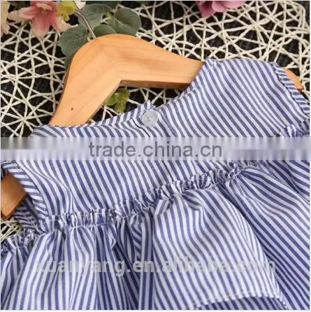 2017 Wholesale Lovely Sweet Liitle Girl Boutique Clothing Stripe off Shoulder New Design Children Summer Dress photo-2
