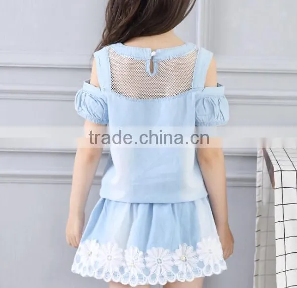Zm35701a Baby Girls Jeans Shirt and Skirt Fashion Boutique Clothing Set photo-3
