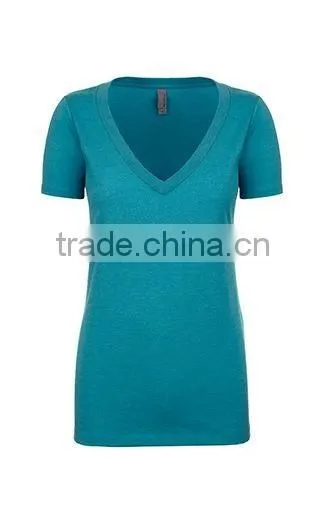 Next Level Apparel Ladies' CVC V-Neck Tee - Made From 60% Cotton, 40% Polyester Jersey and Comes With Your Logo. photo-5