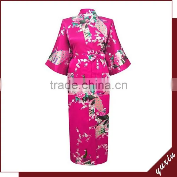 2015 Hot Sale Women Long Kimono Robe ,women Robe Sleepwear Nightgown photo-3