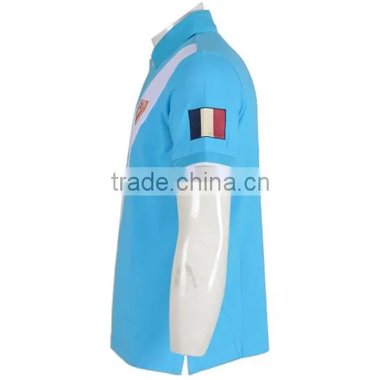 Latest Promotional Men Polo Shirts Wholesale Factory Price Low Moq Sky Blue photo-3