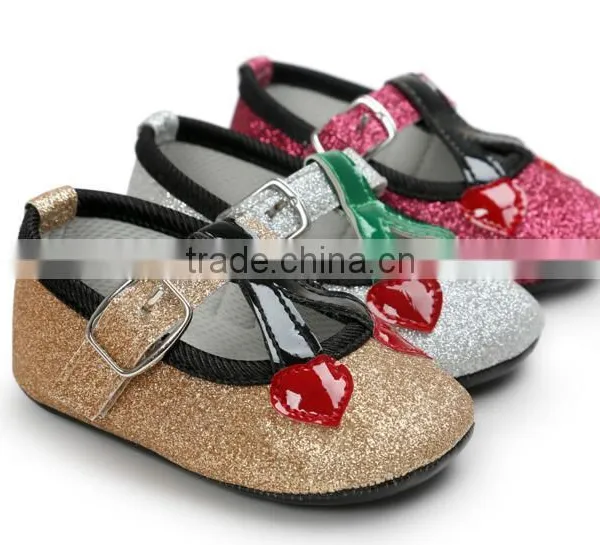 Cherry Design PU Baby Shoes, Cherry Baby Girl Shoes photo-5