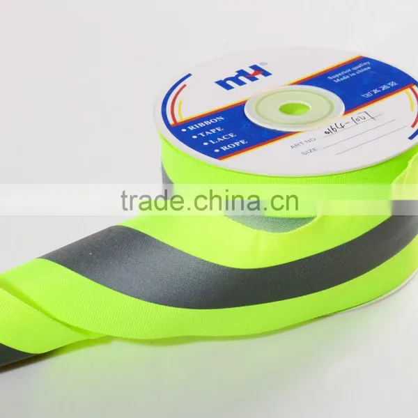 Hi Vis Reflective Fabric Tape Roll Sew-on, Lime green, reflective bias tape