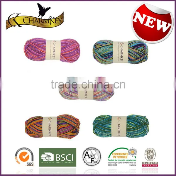 Charmkey Acrylic Yarn Spaced Color Dyed Hand Knitting Yarn Melange Yarn photo-5