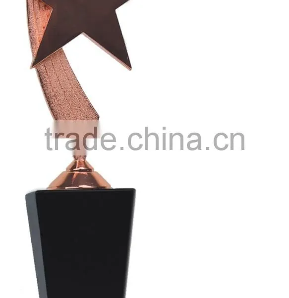 Popular Wood Trophy Base Gold Plated STAR Awards Metal Trophy photo-3