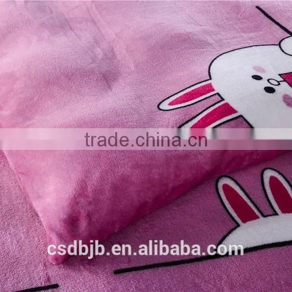 2017 NEW LOVELY CARTOON RABBIT FLANNEL 4PCS BEDDING SET photo-3