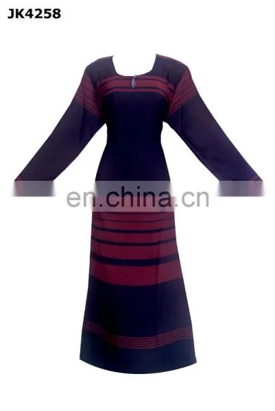 Black & Red Colour Nida Burkha With Original Nida Work For Working Women / Modern Style Work Wear Islamic Burkha photo-2