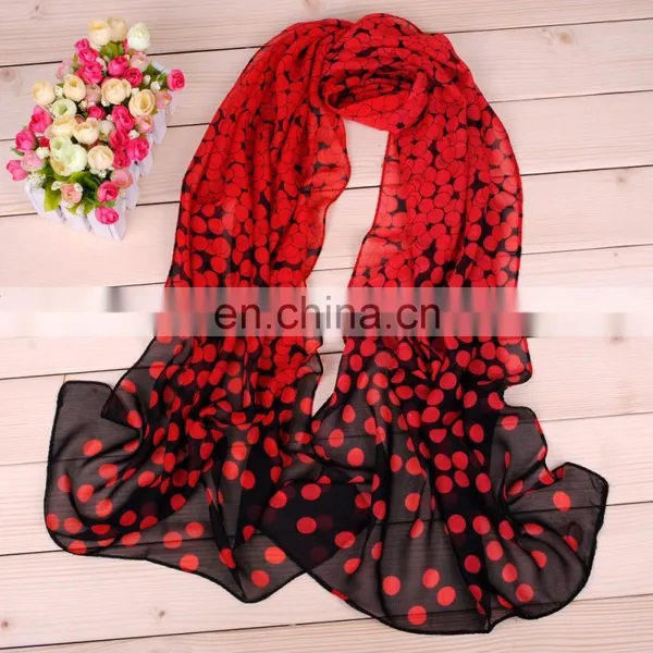 100% Polyester Voile Printed Cheap Fashion Chiffon Lady Scarves photo-3